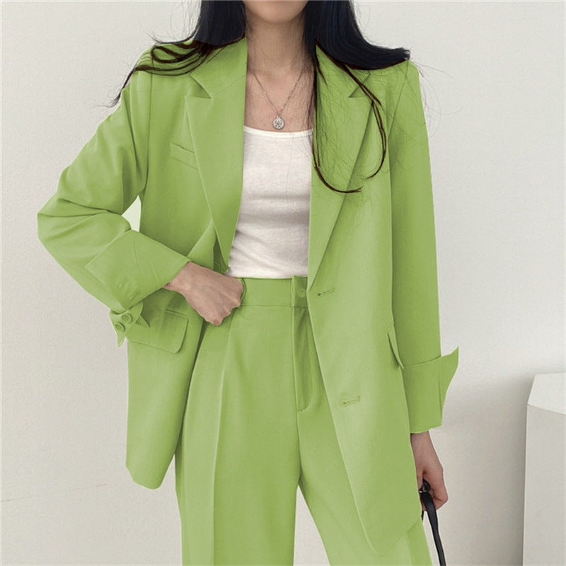 Womens Solid-color Loose-fitting Korean-style Versatile Blazer