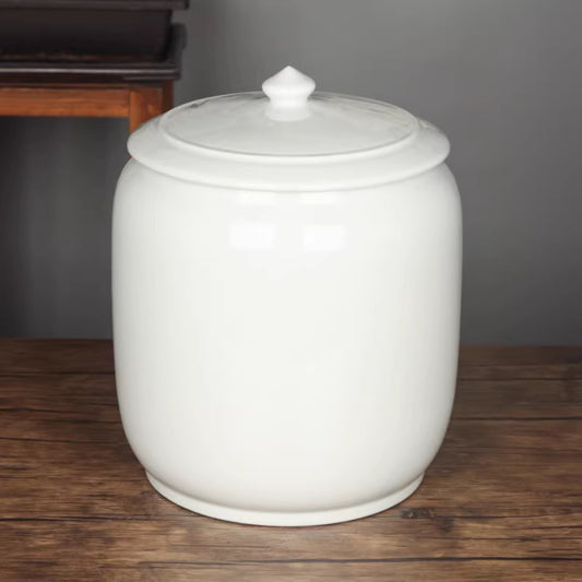 Jingdezhen White Ceramic Tea Jar