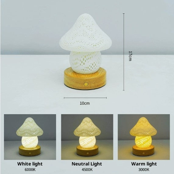 Bedroom Bedside Decoration Table Lamp Charging Cream Wind Touch Dimming