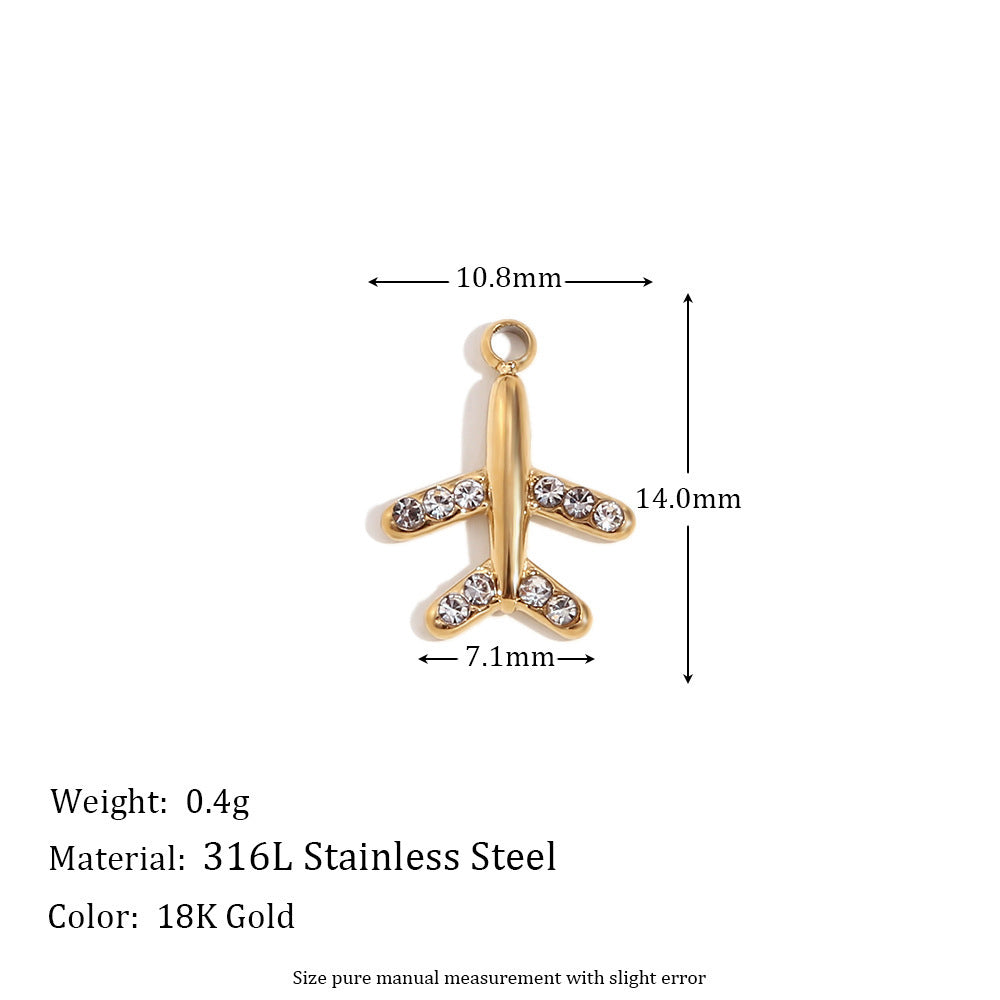 Mini And Simple Ornament Accessories 18K Gold Micro Inlay Colorful Crystals