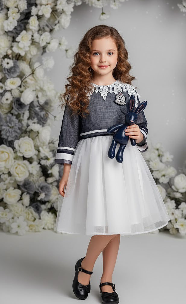 Girls Fashion Loose Fit Top & Dress Set Two-Piece Outfit - Spring