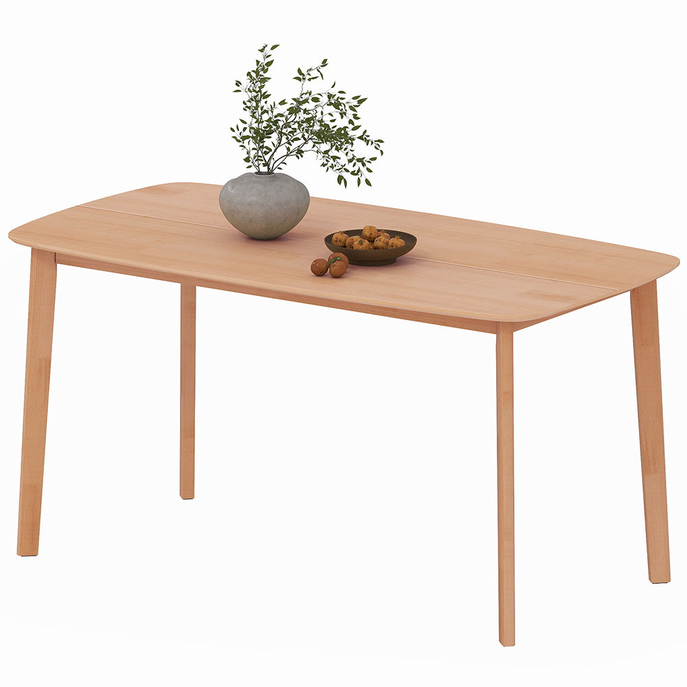 Pine Wood Dining Table For 6 Rustic Rectangular Kitchen Table Solid Wood With Large Table Top Non-slip Foot Pads For Dining Room