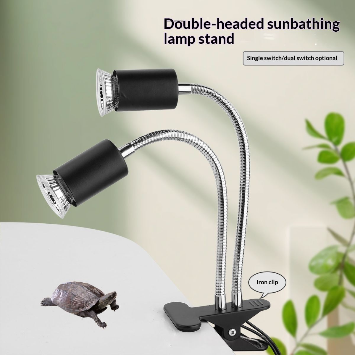 Pet Light Box Glass Terrarium Lamp Shade Sun Lamp Turtle Suction-Cup Tank Reptile Light Bracket Tank Clip