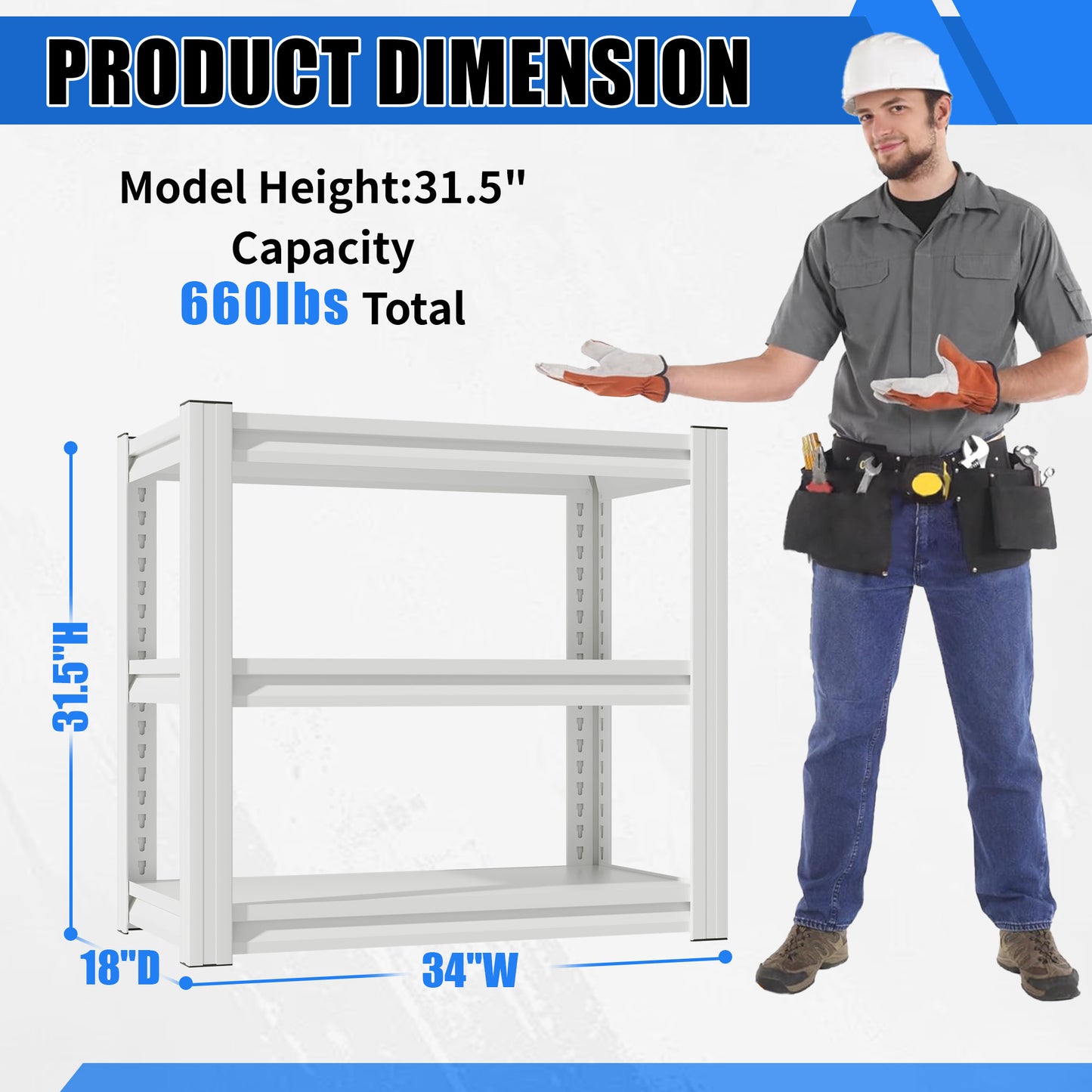 20-30 Gallon Fish Tank Stand - Metal Aquarium Stand, 34 W X 18 D X 31H Adjustable Heavy Duty Reptile Tank Stand, Adjustable 3-Tier Fish Tank Rack Shelf For Home Office, Tank Not Included