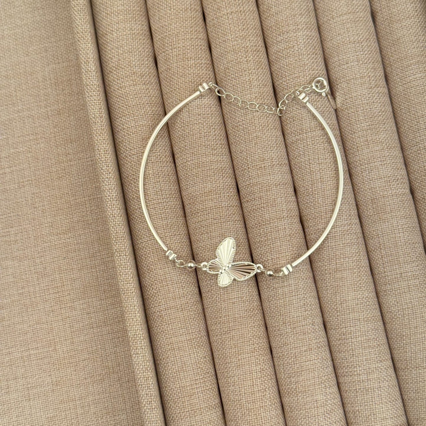 1pc 999 Sterling Silver Honeycomb Butterfly Bangle Bracelet, Luxurious Minimalist Style, Perfect For Daily Wear, Dates & Valentine's Gifts