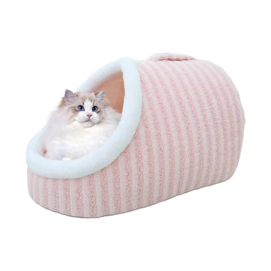 Cat Bed For Indoor Cats  Soft Calming Pet Sofa Bed  Slipper Shaped Cat, Warm Kitten House Cave, Indoor Enclosed Covered Cavern House For Cats Kittens And Small Pets