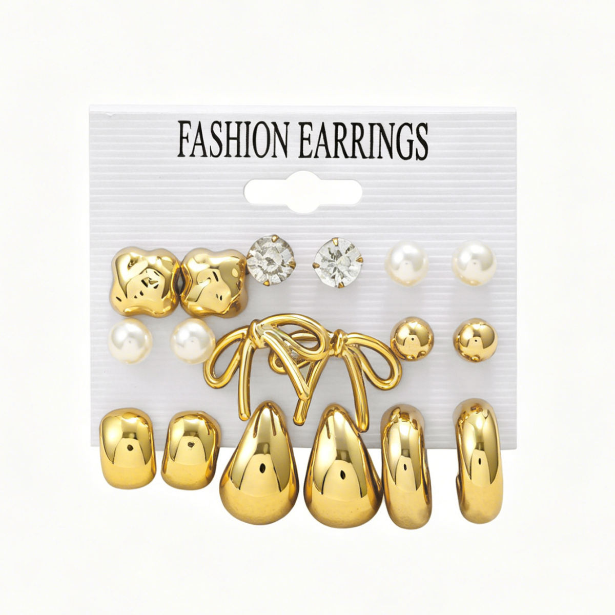 New Cross-border European American Minimalist Premium Water Drop Stud Earrings Jewelry Set, Unique Niche Daily Ear Accessories For Women