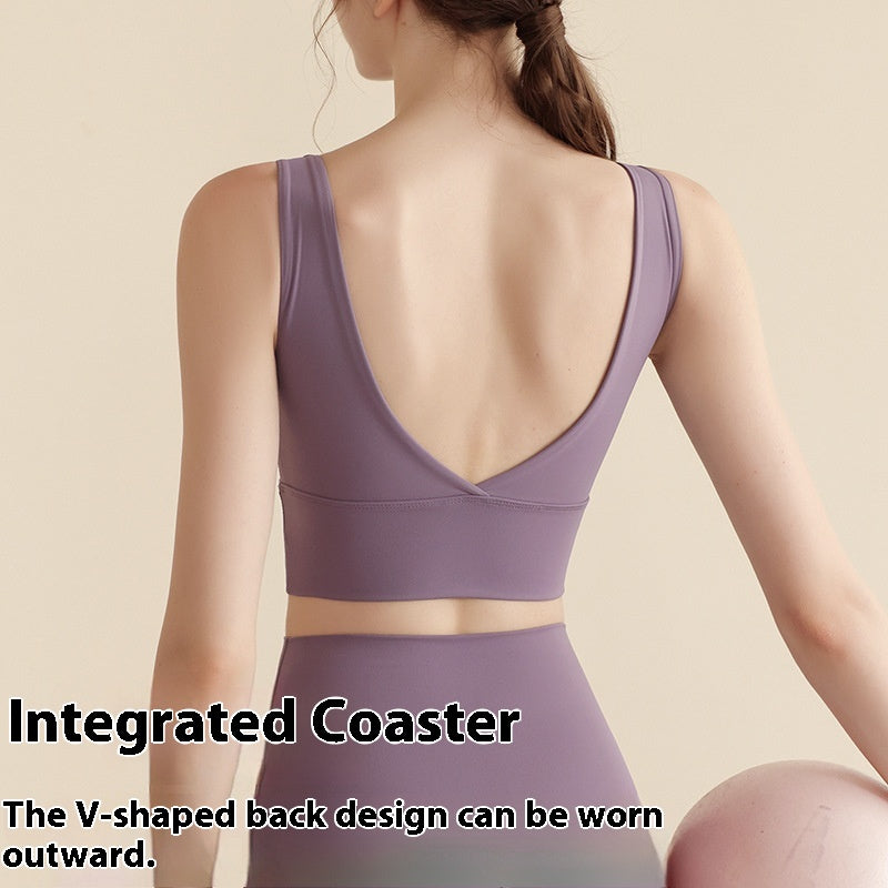 One-piece Cup Fixed Running Fitness Shockproof Sports Bra