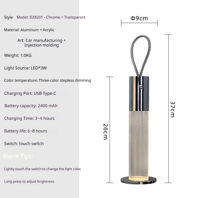 Affordable Luxury Portable Wireless Handheld Charging Desk Lamp
