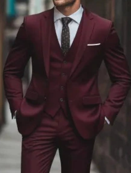 Men's Suit Three-piece Suit Fashion Woolen Suit