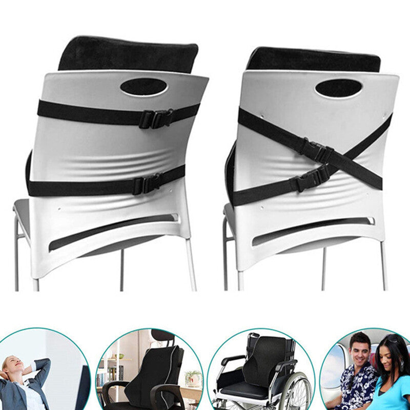 Lumbar Back Support Cushion Car Seat Wheelchair Office Chair Pillow Memory Foam.