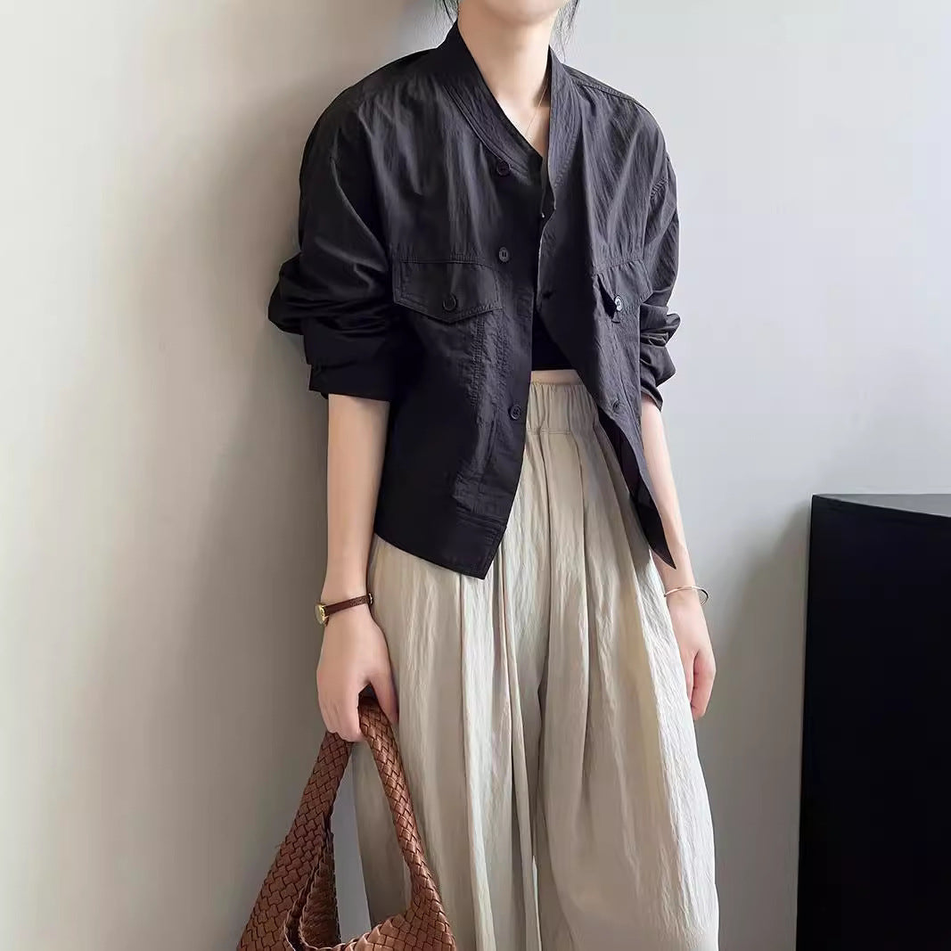 Autumn New Korean Version Loose Cardigan Short Thin Breathable Top
