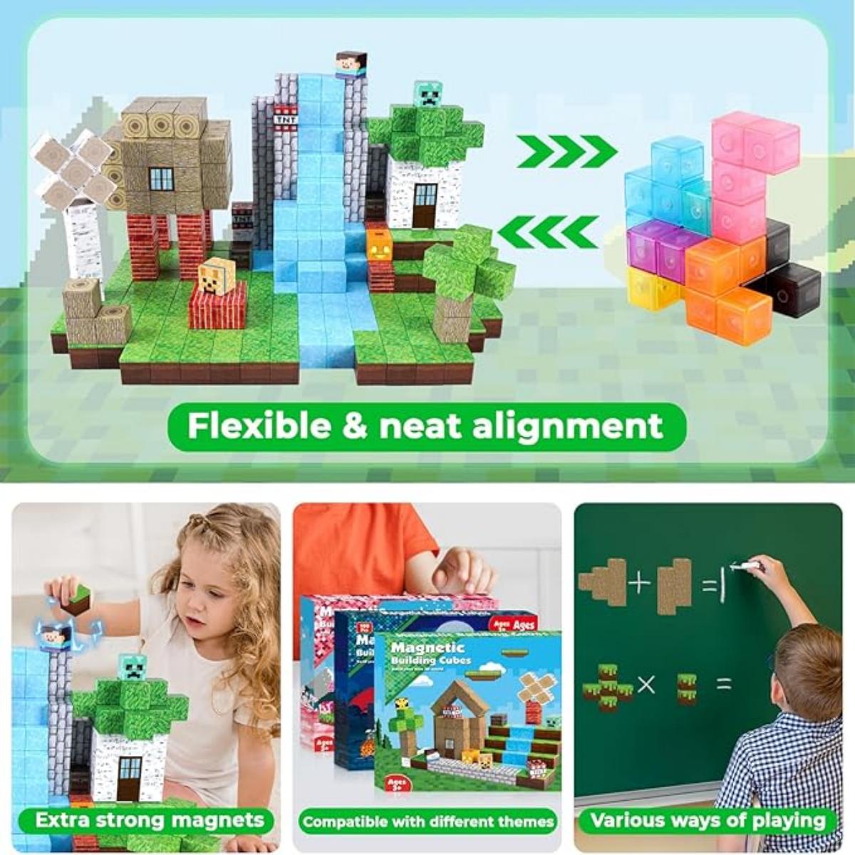 10 0Pcs Magnetic Building Blocks Set Puzzle Toy  Kids Children Toy Christmas Gift