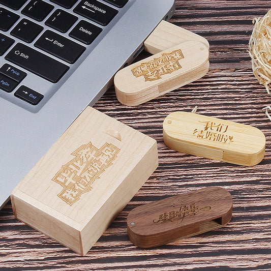 Wooden Box Computer USB Drive Commemorative Gift