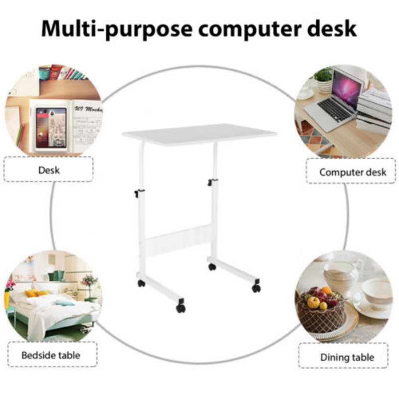 Mobile Laptop Desk Computer Table Stand Adjustable Bed Bedside Portable Study