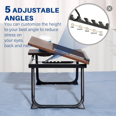 Adjustable Laptop Desk,Bed Computer Desk, Foldable Study Desk, Bedroom, Children's Adjustable Table, Small Coffee Table, Dining Table, Adjustable Solid Wood Writing Desk