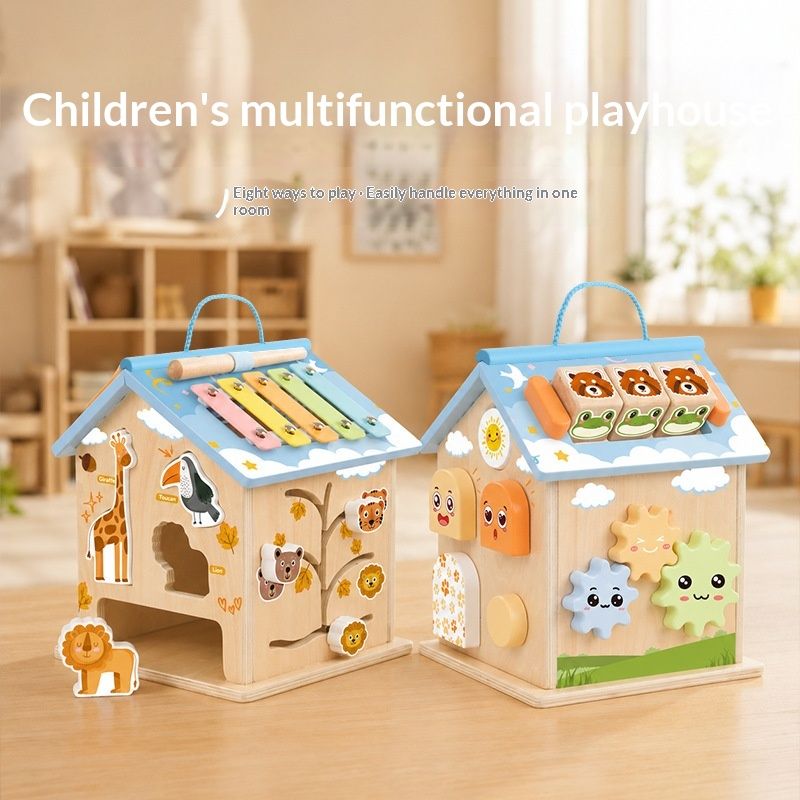 Wooden Multifunctional Smart Playhouse Educational Toy