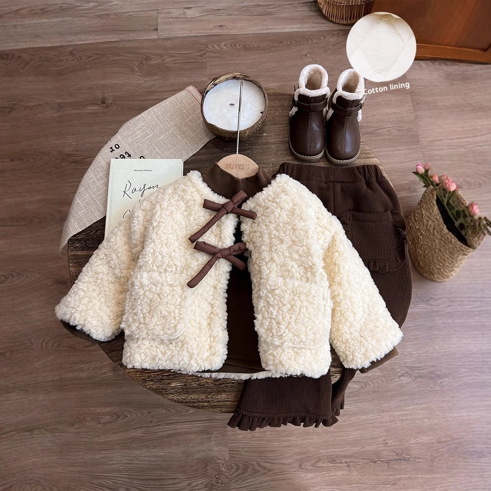 Girls' Coat Autumn And Winter New Korean Style Furry