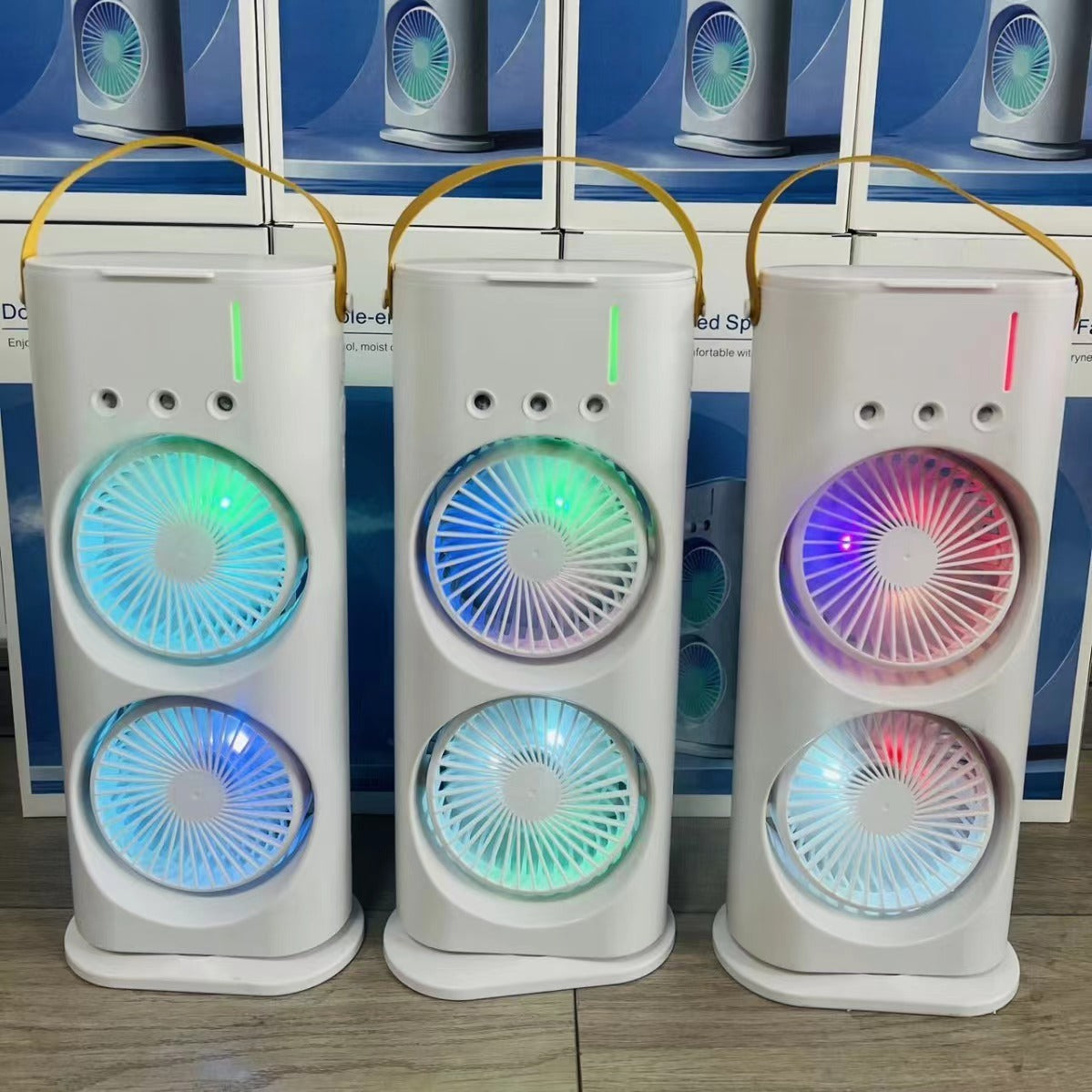 Double-headed Three-hole Spray Cooling Fan