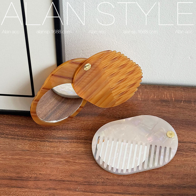 All-match Korean-style Acetate Mirrored Comb For Fall And Winter Multi-functional Mirror-comb