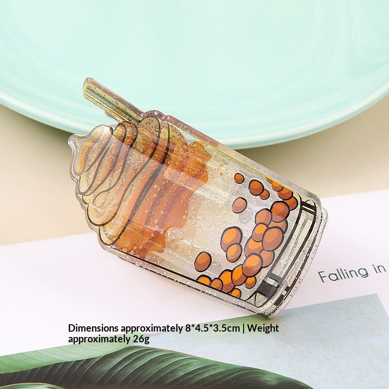 Fun Croissant Hair Clip Shaped Like A Popcorn Drink Cup