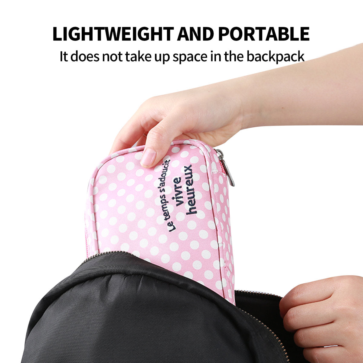 2 Layer Makeup Bag W  Mirror Travel Cosmetic Bag Organizer Brush Slots Portable