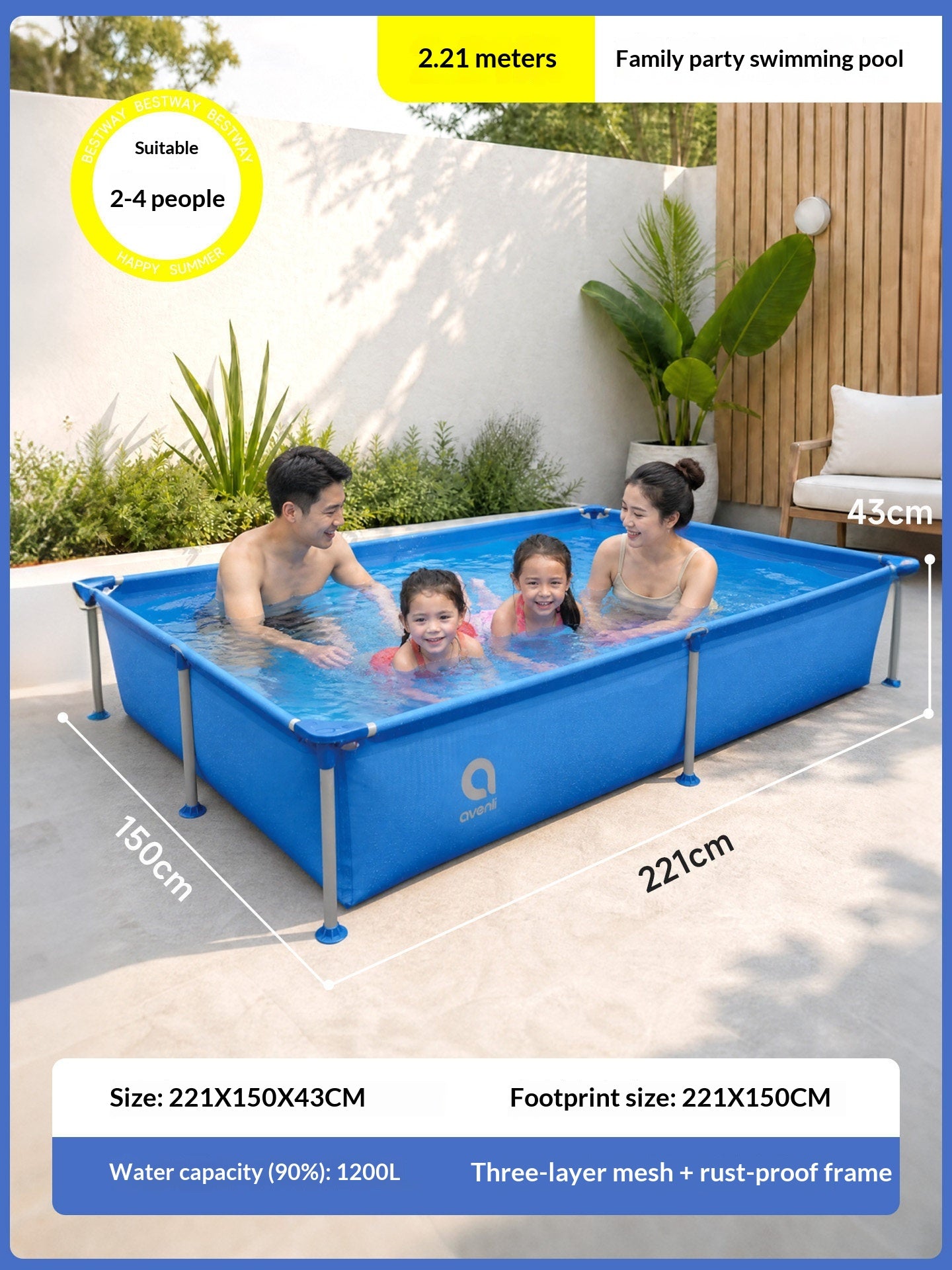Foldable Stackable Thickening For Outdoor Swimming Pools