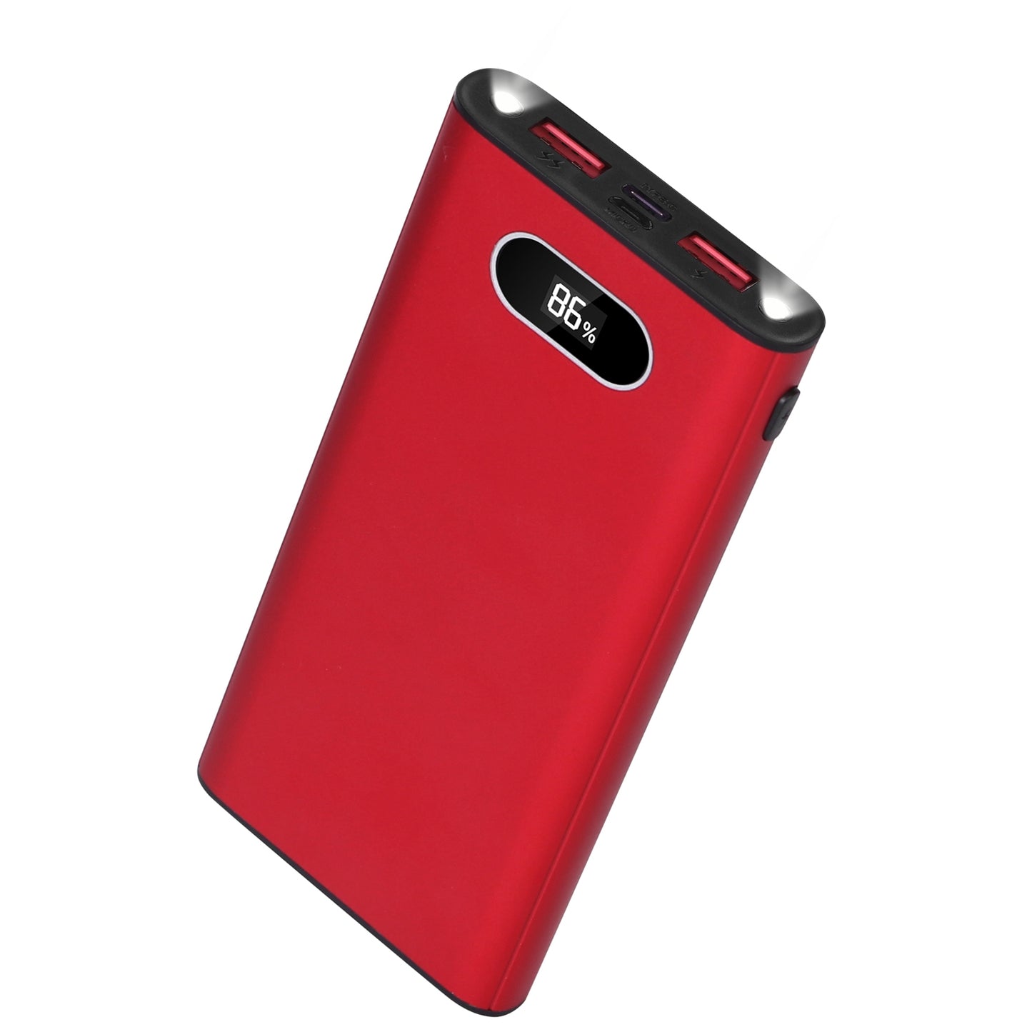Green-Black-Red Color Options -- 1Pc 20000Mah Power Bank Portable Charger External Battery Pack 22.5W Super Fast Charging With LED Display Flashlight Fit For IOS Phone