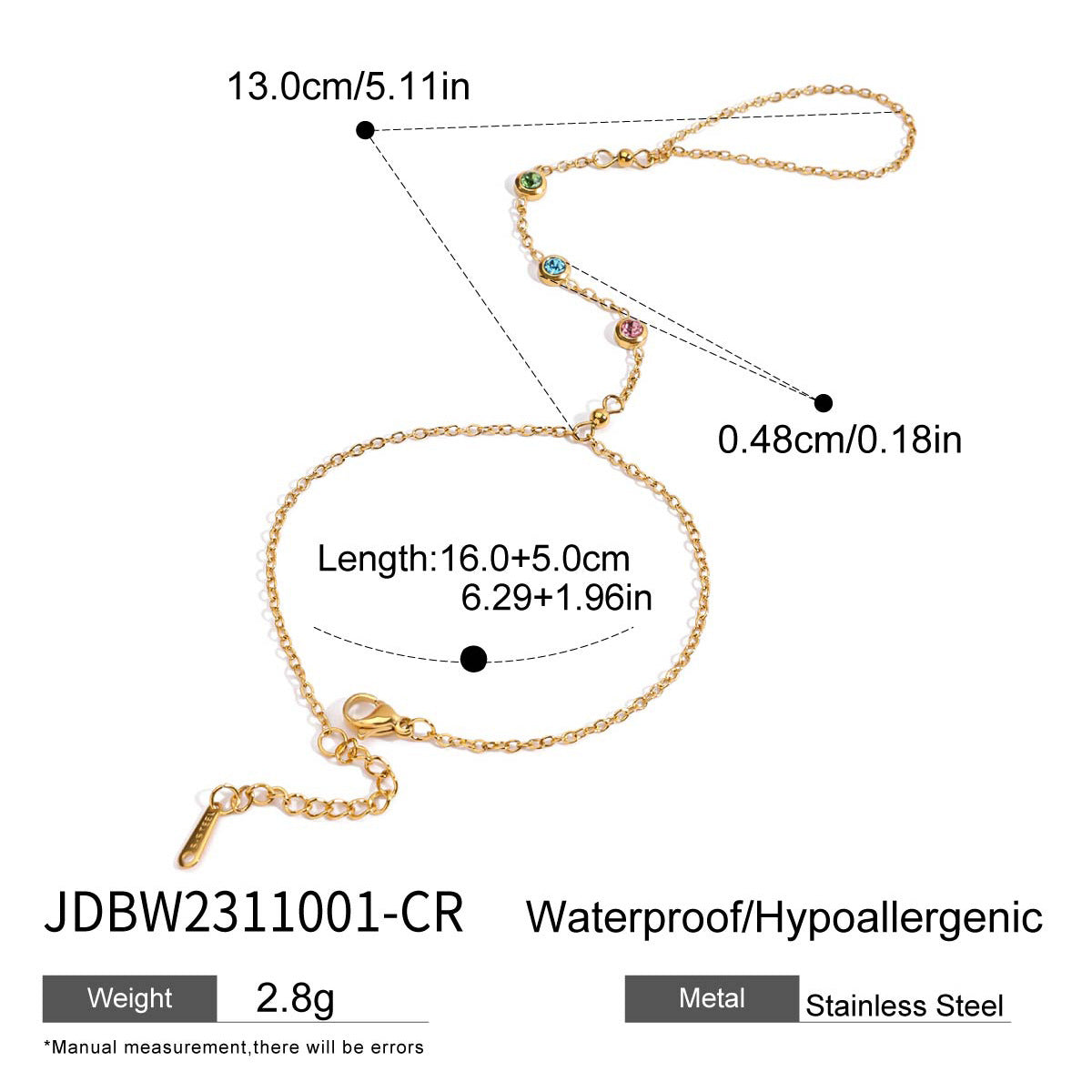Bracelet Non-fading Zircon Finger Accessories Design Sense