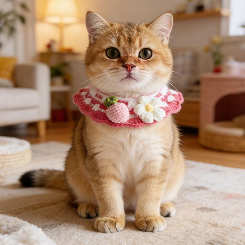 Pet Neck Warmer Knitted Cat Scarf Collar