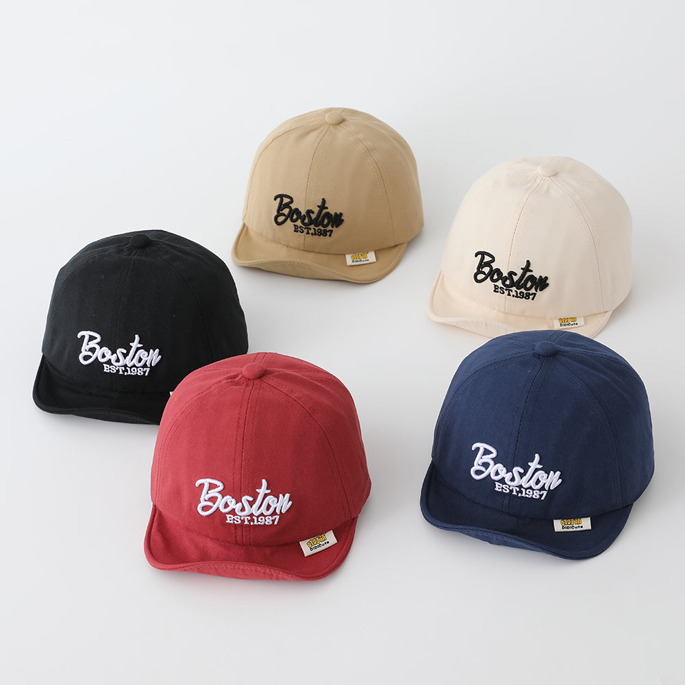 New Children's Solid-color English Three-dimensional Embroidered Adjustable Trendy Fashion Soft-brimmed Baseball Cap Suitable For Outdoor Travel And Sports