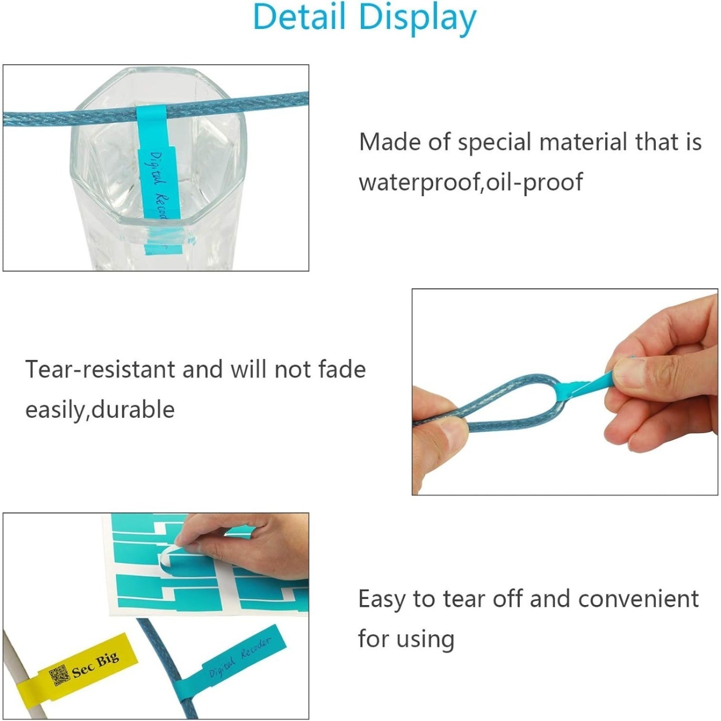 25-Piece Cable Tie And Label Set, Rewritable Cable Labels For Cable Management, Practical Cable Markers For The Office And Workshop-Accessories Set