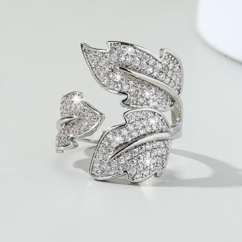 European And American Fashion Light Luxury Zircon Ring