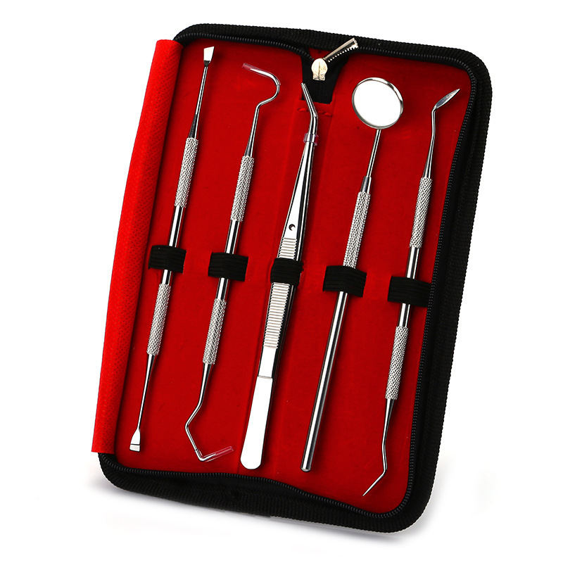 Stainless Steel Dental Tools Suit Oral Mirror 5-piece Set Tooth Care Cleaning
