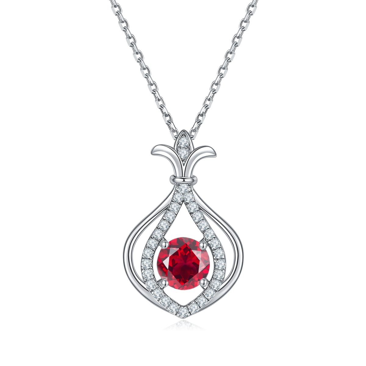 S925 Sterling Silver Teardrop Necklace, 1ct D-VVS1 Moissanite & Lab-Grown Gems, Platinum Plated 4g With GRA Certificate Gift Box