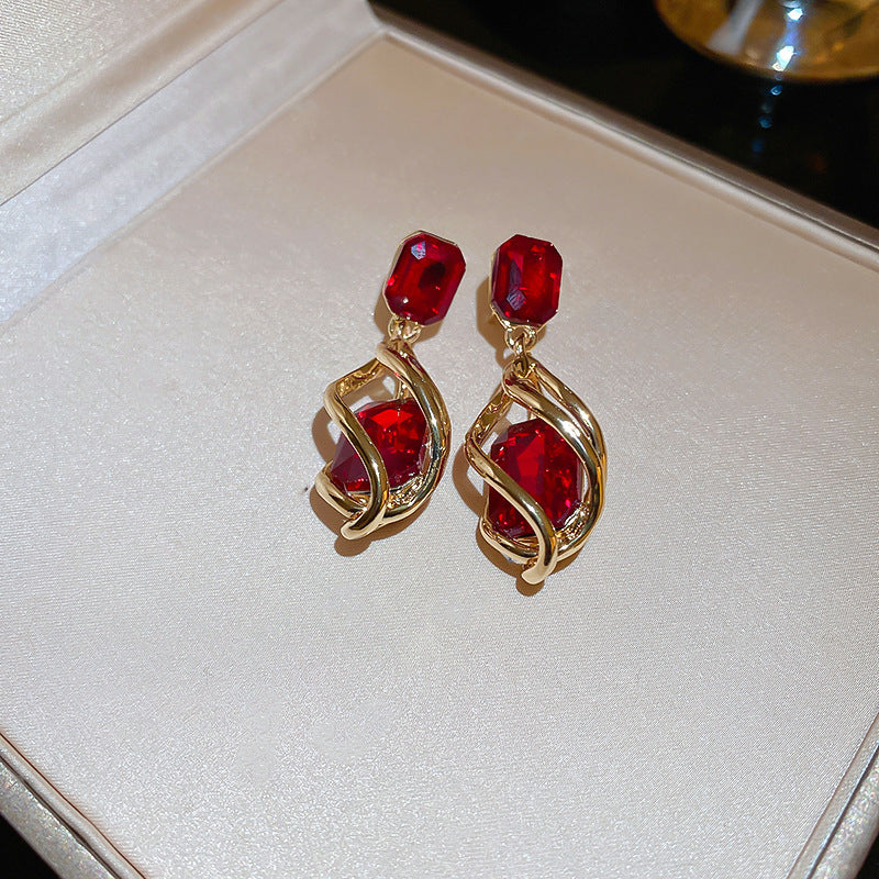 French Vintage Premium Earrings For Women Silver Needle Studs Elegant Luxury