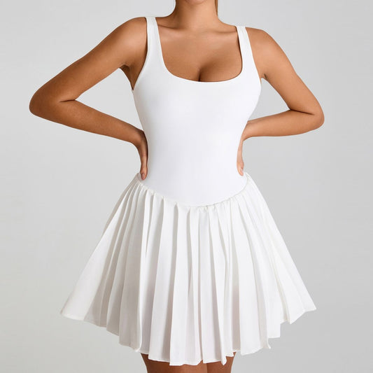 Backless Back-beautifying Sports Dress Women's Anti-exposure Yoga Skirt