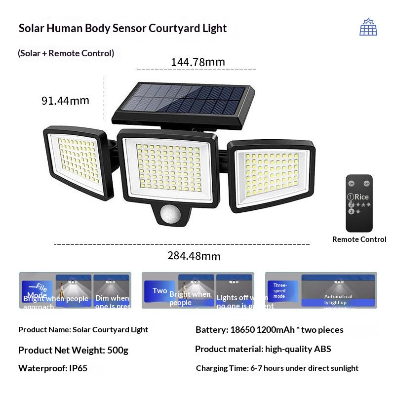 Multi-functional Split Solar-Powered Smart Light With Human Body Induction And Light Control