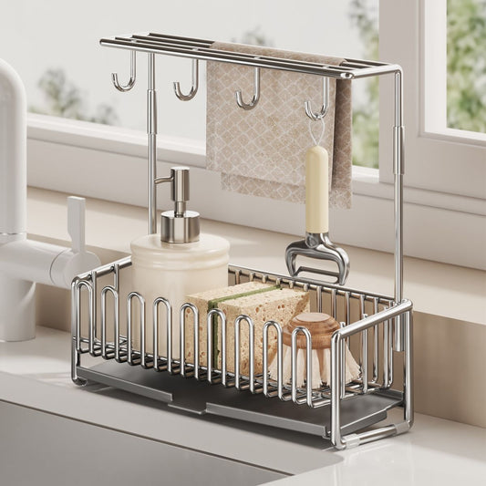Kitchen Stainless Steel Dishcloth Drying Rack Sink Cloth Holder