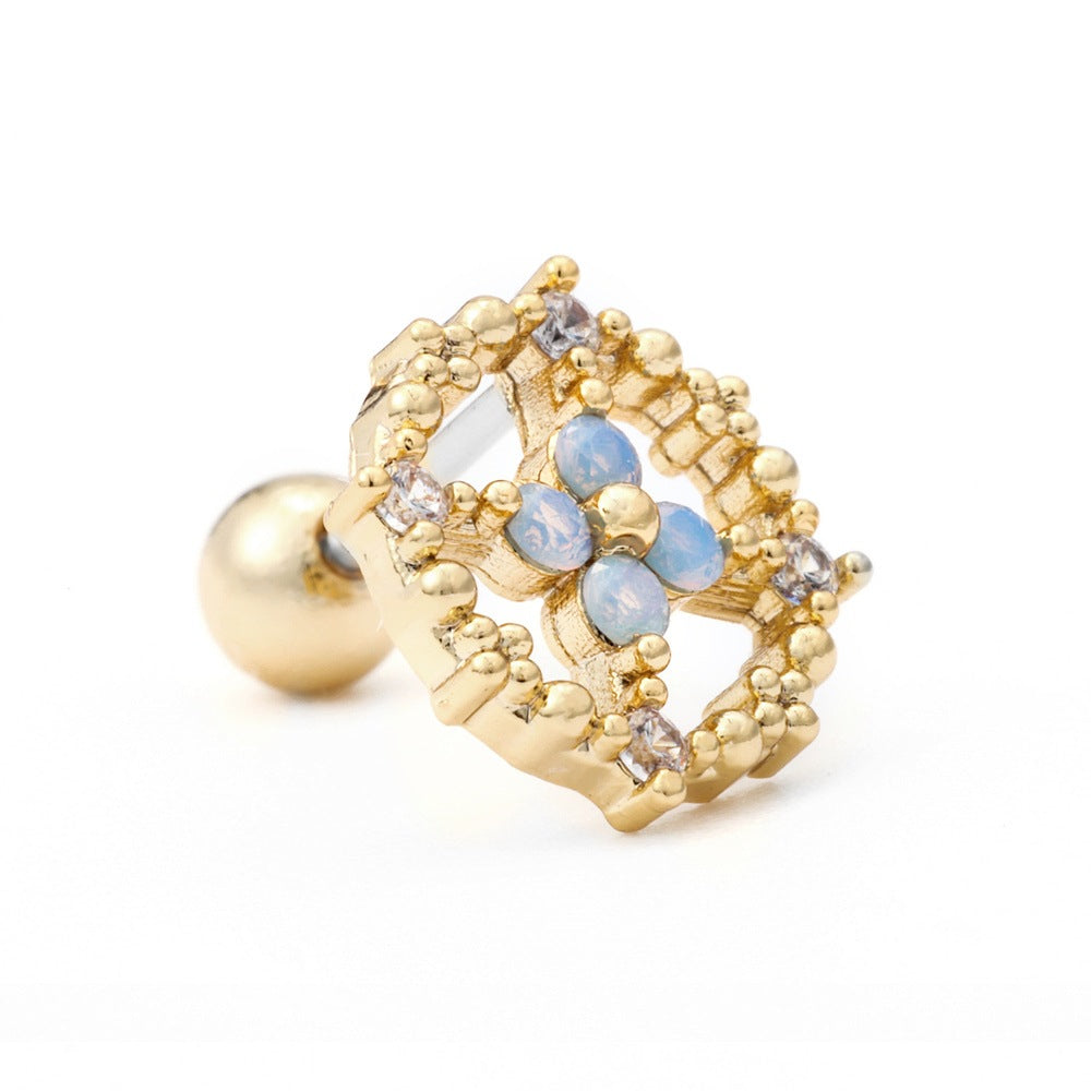 Korean-style Tassel Flower Screw Ball Ear Cartilage Piercing
