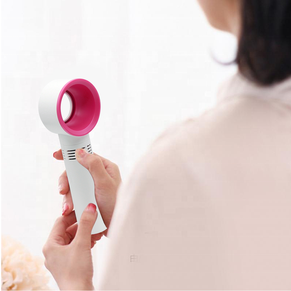 Portable Mini Hand-held Small Folding Desk Fan Cooler Cooling USB Rechargeable---white