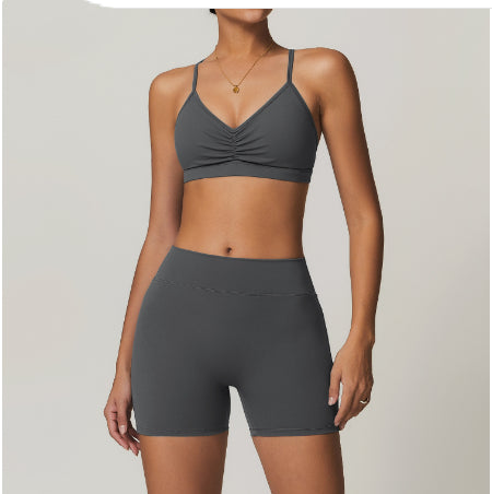 Beauty Back Yoga Clothes Suit Cargo Pocket Sports Suit High Waist Hip Lift Workout Clothes