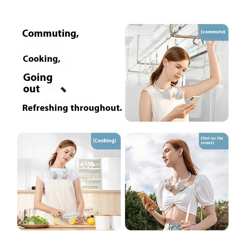 Halter Little Fan Usb Charging Portable Portable Leafless Foldable