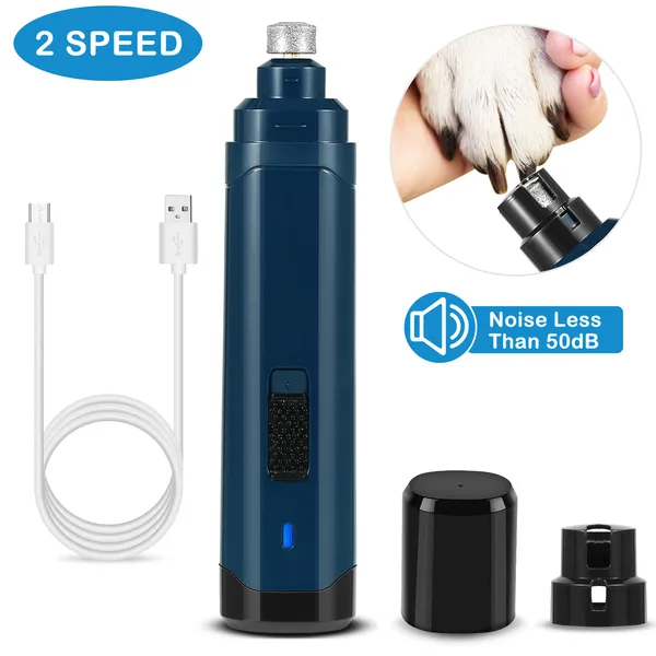 Dog Nail Grinder 2 Speeds Quiet USB Rechargeable Pet Nail Grinder Professional Pet Nail Trimmer Cordless Paws GroomingDog Nail Grinder 2 Speeds Quiet USB Rechargeable Pet Nail Grinder Professional Pet