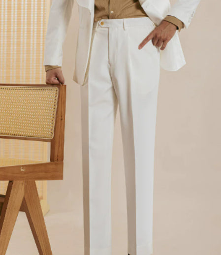 Casual Dress Trousers Korean-Style Straight-Cut Cropped Pants Slim-Fit Business Formal Trousers