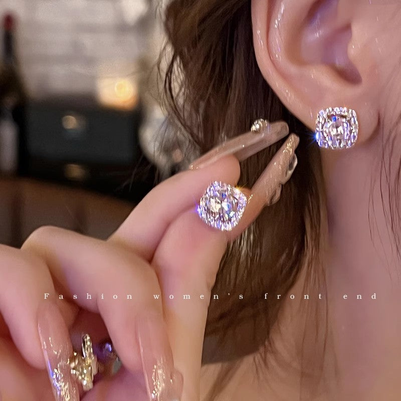 High End S925 Silver Pearl Stud Earrings Female Elegant Temperament Minimalist Fashion Jewelry