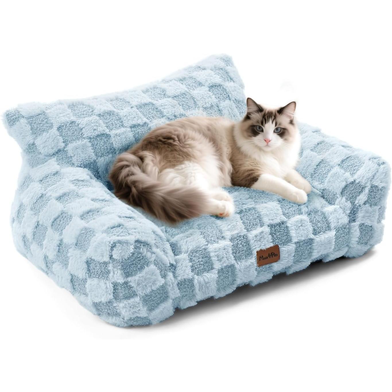 Made4Pets Medium Sage Green Plaid Pet Sofa Bed,Pickup Only