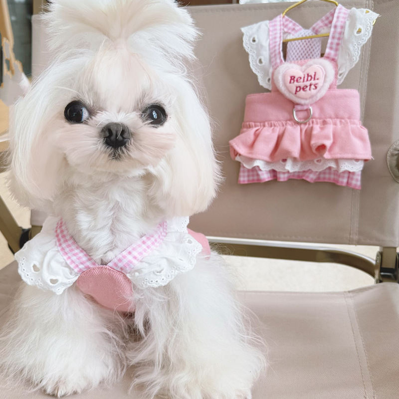 Pet Cat And Dog Clothing Thin Denim Harness Dress