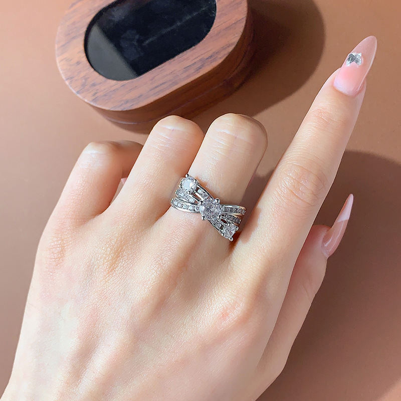 Female Ring Fashion Shiny Zircon Wedding Accessories