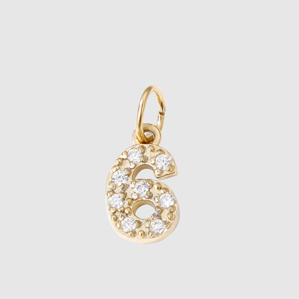 1 Piece 304 Stainless Steel Zircon Ion Plating 14K Gold Real Plated Letter Number Polished Stretch Adjustable Pendant DIY Jewelry Accessories